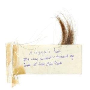 Lock of Mick Jagger's hair to be auctioned on July 3. (Courtesy of Bonhams)